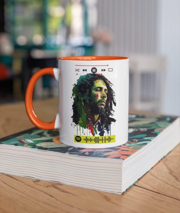 Taza Bob Marley con código Spotify